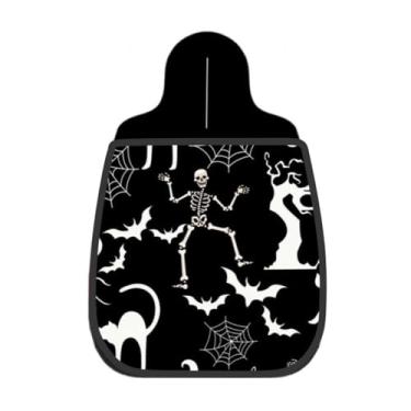 Imagem de Lixeira De Carro Organizador Lixinhocar Esqueleto Morcegos Preto Branco