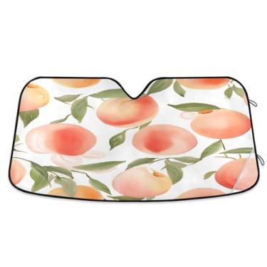 Imagem de ATTX Para-brisa de carro pêssego rosa 139.7 cm x 70.1 cm escudo solar universal com proteção UV, persiana de janela frontal automática dobrável para caminhões Sedans SUVs #19