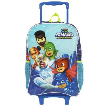 Imagem de Mochila De Rodinhas Escolar Infantil PJ Masks Heroes Sestini, Azul