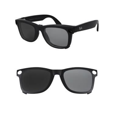 Imagem de HILEEN Clipe não polarizado para Ray-Ban Meta Wayfarer RW4008 e Gen 2 RW4012 Grande 53-22 para homens e mulheres proteção UV - cinza fotocromático