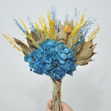 Imagem de BuquêS De Flores Secas — Arranjos Florais Desidratados Adequados Para Festas, Casamentos, DecoraçãO De Mesas E DecoraçãO De Interiores(azul)