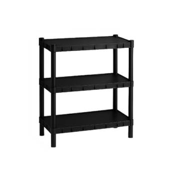 Imagem de Estante Organizadora 5 Prateleiras Modular Multiuso em Plástico – Para Cozinha, Quarto e Livros – Fácil Montagem, Preto(3 Prateleiras)