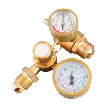 Imagem de FTVOGUE Regulador de Soldagem a Gás Argônio CO2 MIG TIG Medidor Regulador de Vazão, Botão Ajustável Com Faixa de Medidor de 3500 PSI para Soldagem, Transparente para Leitura, Medição Precisa