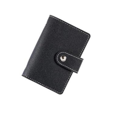 Imagem de Carteira com porta-cartões de crédito, moderna, elegante, multicartões, carteira de couro para uso diário, Preto, Tendência