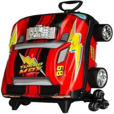 Imagem de Mala infantil com rodinhas, armazenamento pratico e seguro, preta, compacta.