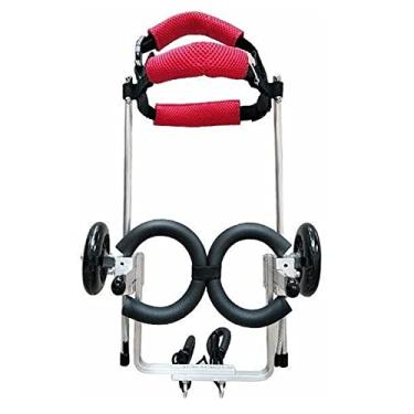 Imagem de PUJPOQRP Cadeira de rodas leve para cães de 2 rodas ajustável carrinho de cachorro pequeno e médio rodas para animais de estimação cadeira de rodas para gatos, cães, pernas traseiras (1-20 kg)