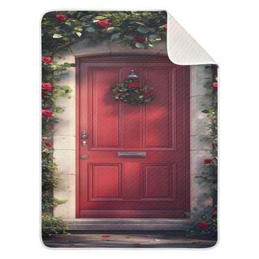 Imagem de xigua Cobertor de bebê de porta com rosas, cobertor de algodão para bebês, cobertor leve e macio para berço, carrinho de bebê, cobertores de berçário, 76 x 101 cm