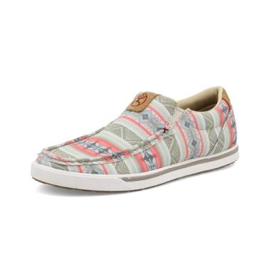 Imagem de Twisted X Mocassim feminino Hooey Slip-On Loper, moc Toe, Rosa Multi, 35