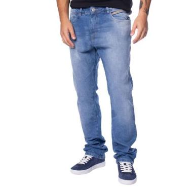 Imagem de Calça Jeans Masculina Gangster Modelagem Reta Azul Claro, Azul claro, 