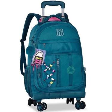 Imagem de Mochila Escolar de Rodinhas 360 Rebecca Bonbon Beaded FUN RB27420 Azul