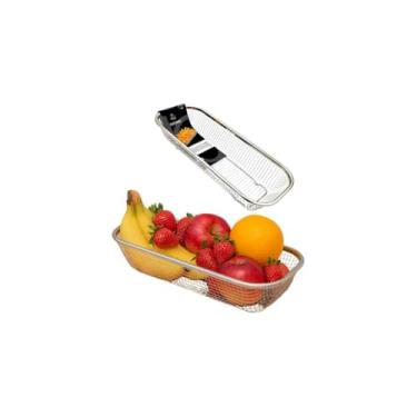 Imagem de Travessa Retangular Aramada em Aço Inox, 31 x 13 x 6 cm, Design Moderno, para Servir Alimentos, Petiscos e Porções