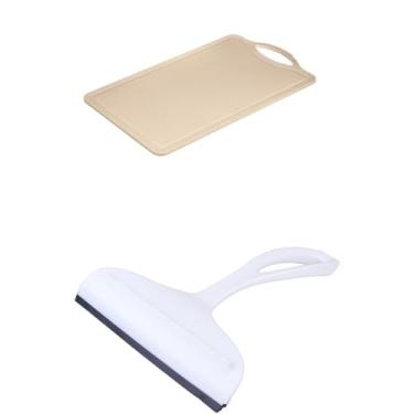 Imagem de Kit 1 Rodo de pia Branco e 1 Tábua de corte Cinza