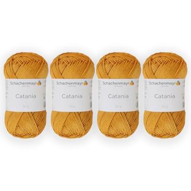 Imagem de 4 novelos/pacote Schachenmayr (SMC) Catania Originals Yarn, cada bola 50 g (125 m), 100% algodão mercerizado para fio de tricô e crochê, peso esportivo, 249 - ouro