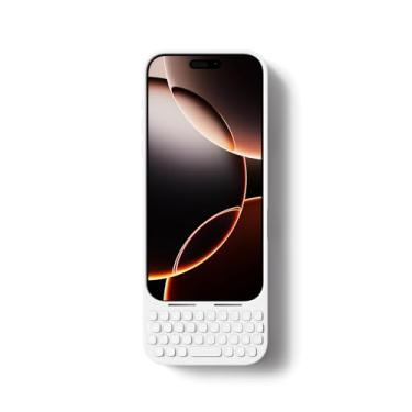 Imagem de Akko Teclado MetaKey para iPhone 16 Pro Max Maximize Screen Space Keyboard Case para digitação precisa, branco nuvem