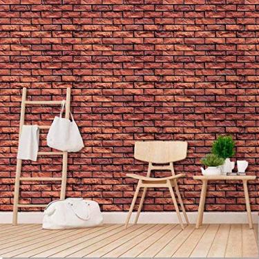 Imagem de Papel de Parede Tijolinho Vermelho Escuro - 0,58 x 1,50 m