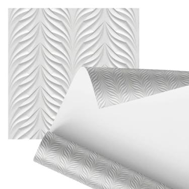 Imagem de papel de parede 3D Decorativo, Revestimento de Parede, Design Ondulado Branco, 2,80 Metros, Estilo Moderno para Decoração de Interiores