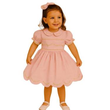 Imagem de Vestido Luxo Aniversário Infantil Papilloo, Rosa, 3 ANOS