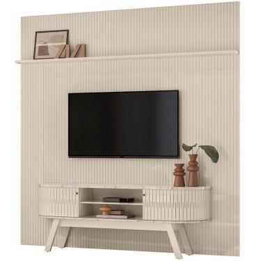 Imagem de Painel Para Tv 75 Polegadas Composição Bancada Lugana Calacata/off White