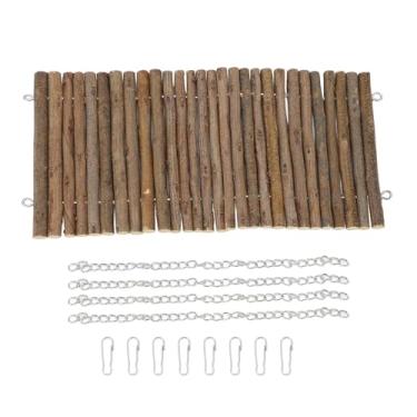 Imagem de Brinquedo de balanço de cobaia de madeira chinchila rede mastigar brinquedo pequeno animal de estimação gaiola acessórios gaiola de coelho anão pendurado ponte ramo de salgueiro