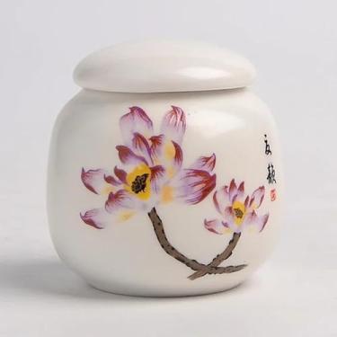 Imagem de Mini organizador de chá de cerâmica Tieguanyin, tanque de armazenamento de chá, portátil, selado, recipiente de café, tanques de armazenamento doméstico (H)