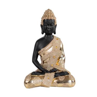 Imagem de Hebdids Estátua de Buda para decoração de casa, estátua de Buda dourado, decoração de Buda de sala de estar de 28,4 cm, Buda decorativo inspirado no zen – Presente de Buda interno adequado para