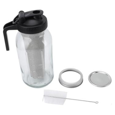 Imagem de Pissente Filtro de Café Frio Em Jarro, Jarra Com Filtro de Aço Inoxidável Vidro Espesso para Café Gelado Com Tampa Bico e Alça para Preparo e Servir (2000ml)