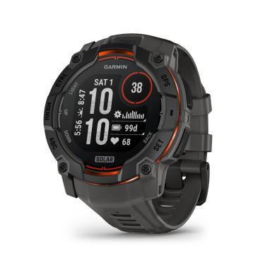 Imagem de Garmin Relógio Instinct 3 Solar Preto com Grafite 50mm com Monitor Cardíaco de Pulso e GPS
