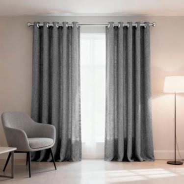 Imagem de Camesa Cortina Nativa 2 painéis de 260X230cm Cinza