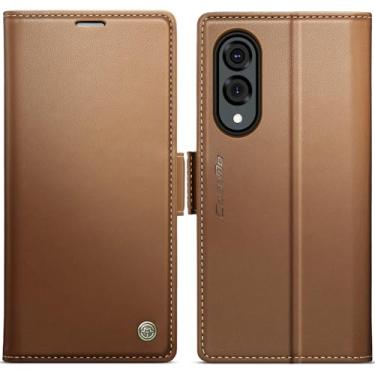 Imagem de WJXEXRS Capa carteira para Samsung Galaxy S25 Edge, elegante capa flip de couro PU com [bloqueio RFID] [suporte para cartão] [função de suporte] capa protetora à prova de choque para Samsung Galaxy