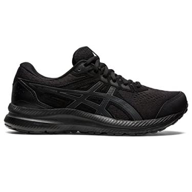 Imagem de ASICS Tênis de corrida feminino Gel-Contend 8, Preto/cinza, 12 Wide