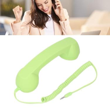 Imagem de Telefone retrô, qualidade de som nítida, alto-falante HD, controle de volume, compatível com dispositivos Android e iOS para uso em viagens de escritório em casa (verde)