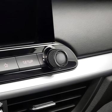 Imagem de JUIVEEL Tampa de botão de ajuste de volume de áudio de rádio de carro, capa de botão de controle de volume de rádio compatível com acessórios Kia Forte 2019-2024 (preto)
