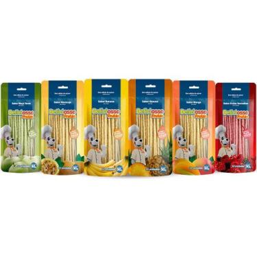 Imagem de Combo Petisco Palitinho Ossinho Para Cães Deliciosso Palito Fino Fruta