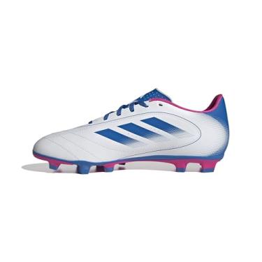 Imagem de adidas Tênis de futebol unissex Goletto Ix Firm Multi Ground, Branco/azul royal/Team Shock Pink, 37 BR