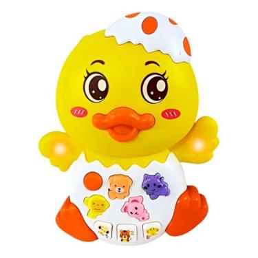 Imagem de Brinquedo Interativo Patinho Musical, Plástico, Colorido, Luzes e Sons de Animais, 15cm x 12cm x 5cm, para Crianças +18 Meses, Pilhas AAA