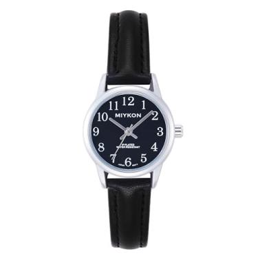 Imagem de Miykon Relógios femininos casuais minimalistas delicados – Relógio analógico pequeno e fácil de ler com pulseira de couro genuíno e ponteiro de segundos – quartzo japonês, impermeável até 30 metros