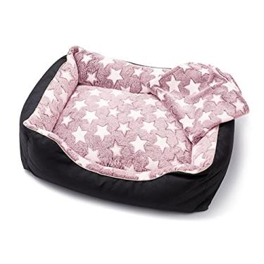 Imagem de ifgswopq Cama de cachorro para cães grandes, médios e pequenos, cama retangular lavável para filhotes, parte inferior antiderrapante com vários tamanhos (B pequeno) (B médio)