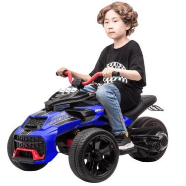 Imagem de Quadriciclo Eletrico Infantil Bang Toys Tank Azul 12V Controle