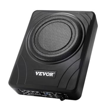 Imagem de VEVOR Subwoofer para carro sob o assento de 20 cm, 300 W, subwoofers de carro finos sob o assento, subamplificador embutido de áudio de baixo perfil, entrada de nível alto/baixo e controlador de