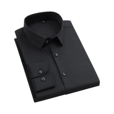 Imagem de Camisas Sociais Masculinas Slim Fit Antirrugas De Manga Longa Brancas 