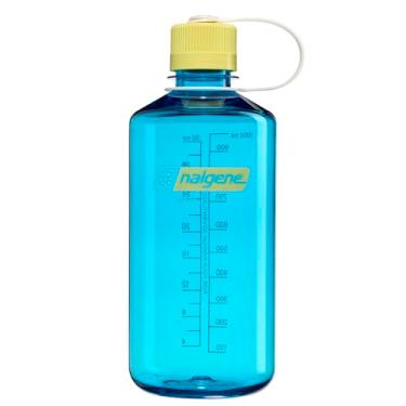 Imagem de Nalgene Garrafa de água Tritan livre de BPA à prova de vazamento - boca estreita de 947 ml - Feita nos EUA para uso externo e hidratação diária (Atol azul)