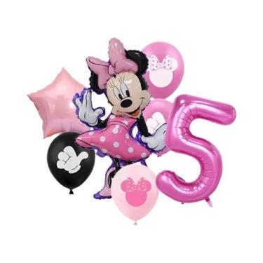 Imagem de Conjunto De Balões De Folha Minnie E Mickey Mouse 7 Peças Para Decoraç
