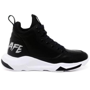 Imagem de Tênis Basketball Couro Napa Ranclafe Cano Alto Confortavel, Preto, 38