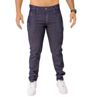 Imagem de Calça de sarja masculina escura com bolso traseiro detalhado - Fortale
