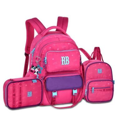 Imagem de Mochila com Lancheira e Estojo Box Kit Escolar Feminino Rebecca Bonbon