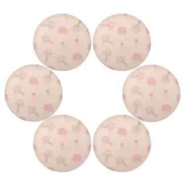 Imagem de Wassud Jogo americano conjunto de 6 buquês de tulipas românticas tapetes de mesa redondos para cozinha e jantar tapetes laváveis resistentes ao calor para decoração de mesa 39 cm