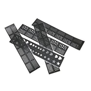 Imagem de Generic Conjunto de Placas de Carimbo de Arte de Unhas Com 5 Lindas Placas de Estêncil de Decalques de Unhas Vazadas para Uso Doméstico DIY Material: Papel