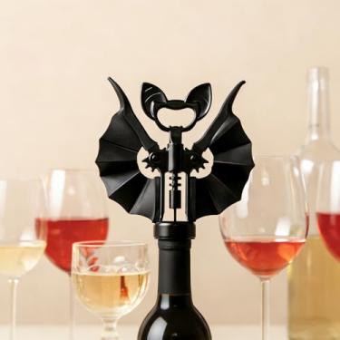 Imagem de Vino Spooky Bat 2 em 1 abridor de vinho e cerveja, saca-rolhas e abridor de garrafa - Acessórios e presentes de vinho gótico para amantes de vinho