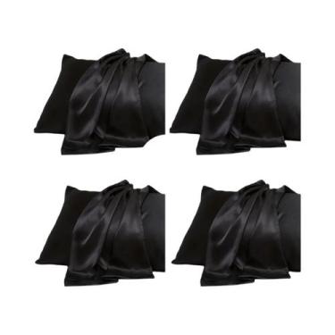 Imagem de Fronhas De Cetim Para Cabelo E Pele 4PCS Macias Suaves Respiráveis - N