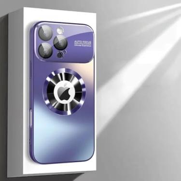 Imagem de Capa magnética com janela grande e elegante para iPhone 17 16 15 14 13 12 11 Pro Max Plus, protetora e com carregamento sem fio